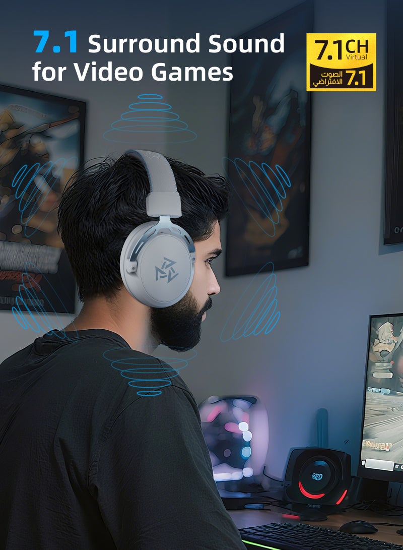 DuneVoyager C2 7.1 Surround Sound Wired Gaming Headset V-shape tuning, 253g,with computer software, with 7.1 split sound card, with ice silk memory foam earmuffs, with unidirectional noise reduction microphone for PC And PS4 And Xbox One Nintendo Switch  - Image 4