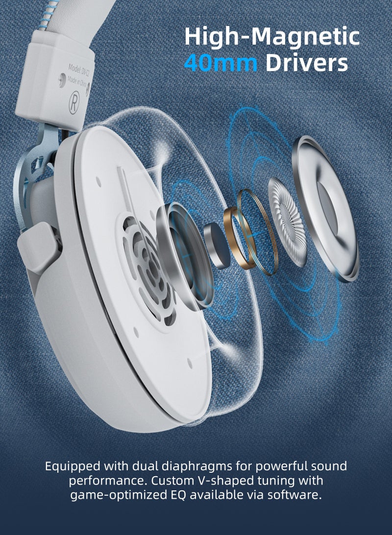 DuneVoyager C2 7.1 Surround Sound Wired Gaming Headset V-shape tuning, 253g,with computer software, with 7.1 split sound card, with ice silk memory foam earmuffs, with unidirectional noise reduction microphone for PC And PS4 And Xbox One Nintendo Switch  - Image 5