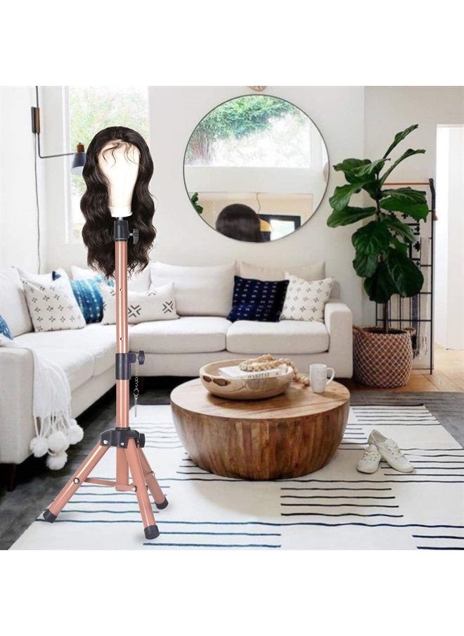 Smilco - Wig Stand Tripod Mannequin Head Stand, Adjustable Heavy Duty Wig Head Stand for Cosmetology Hairdressing Training(40 Inches) - Image 1