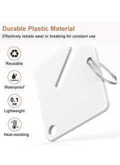 Excefore Rack Key Tags, 60 Pcs 1.5 Inch Key Tags Blank, Plastic Round Split Ring Durable Key Identify Tags, Bulk Key Tags for Key Cabinet Lockers Sturdy Frosted Item Identifiers for Home Offices  - Image 2