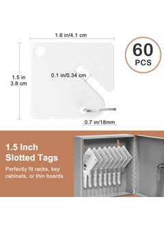 Excefore Rack Key Tags, 60 Pcs 1.5 Inch Key Tags Blank, Plastic Round Split Ring Durable Key Identify Tags, Bulk Key Tags for Key Cabinet Lockers Sturdy Frosted Item Identifiers for Home Offices  - Image 4