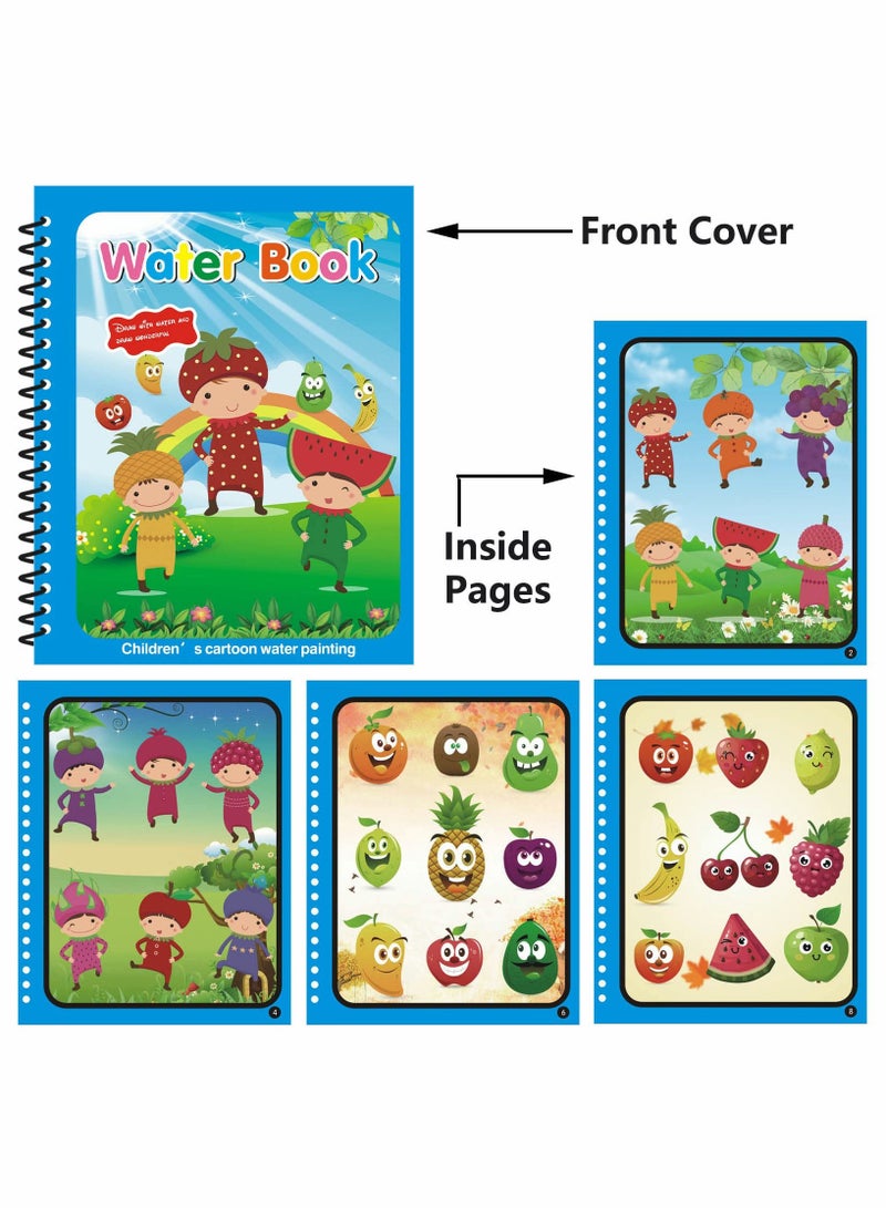 Zikra Water Coloring Book, Mess Free Reusable Coloring Book with Water Reveal Activity Pad, Drawing Toys Educational, Includes Magic Pen - Image 5