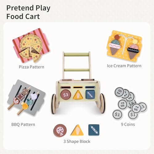 LOL-FUN Wooden Baby Walker with Wheels, Baby Push Walker for Baby Girl and Boy 12 Months, Walking Push Toys 1 Year Old Girl Boy Gifts - Image 2