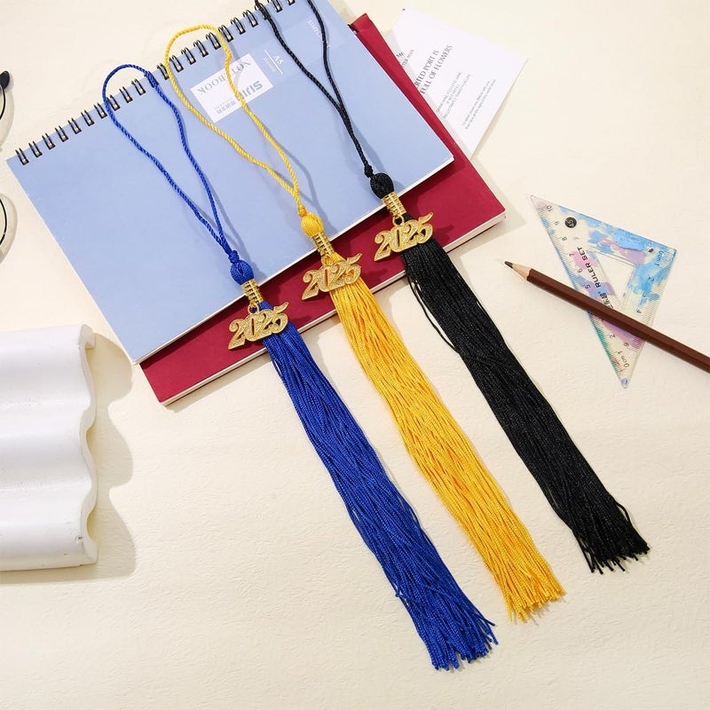 WanBigVa 2025 Graduation Tassels,1Pcs Cap Tassel Decoration with 2025 Year Gold Date Charms,Graduate Gifts for Ceremonies Souvenir High School,Black and Gold - Image 4