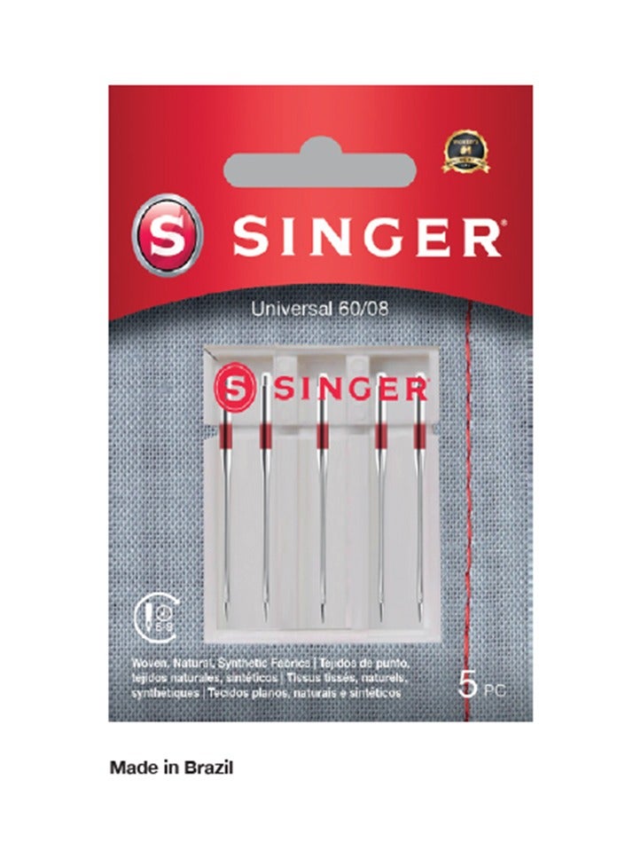 SINGER UNIVERSAL NEEDLE SIZE 60/8 (WOOVEN FABRIC) (PACK OF 5 NEEDLE) BRAZIL