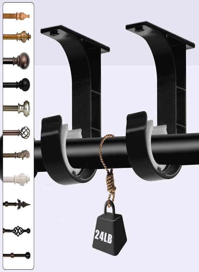 AccEncyc Ceiling Curtain Rod Bracket Heavy Duty Ceiling Mount Curtain Rod Ceiling Curtain Rods Hooks Hangers Curtain Rod Holders Fitting for 1 to 1.2 Inch Drapery Rods, 4 Pack - Image 5
