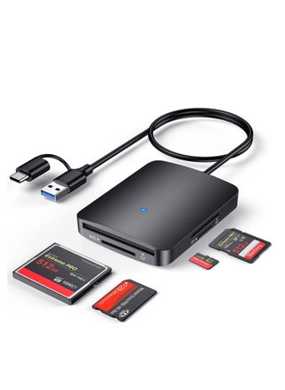 قارئ بطاقات SD من SYOSI، محول قارئ بطاقات USB C وUSB 3.0 مزدوج الموصل 4 في 1، محول بطاقة ذاكرة 4 بطاقات في وقت واحد لبطاقات SD/SDHC/SDXC/Micro SD، إلخ، متوافق مع نظام التشغيل Windows - pzsku/Z4757BEFEB1B38C804A67Z/45/_/1692412053/018cca25-fe22-40ec-bc96-35e51be53ec7