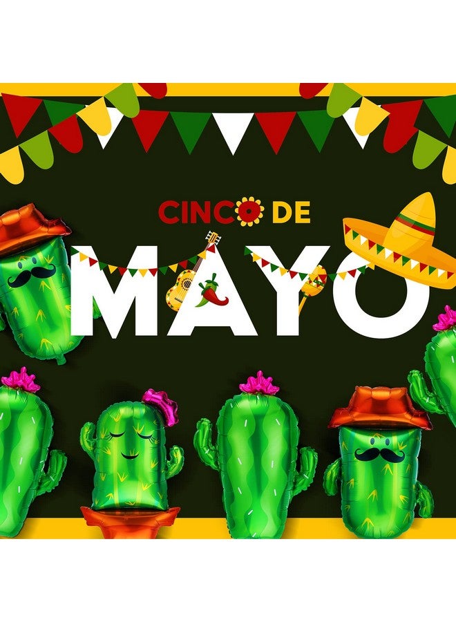 Sumind 8 قطع بالونات صبار كبيرة من الفويل 34 و 28 بالونات مكسيكية عملاقة لحفلة موضوع فييستا زينة حفلة تاكو وزينة زفاف عيد ميلاد - Image 4