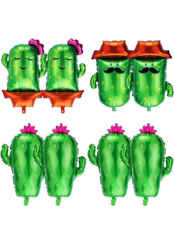 Sumind 8 قطع بالونات صبار كبيرة من الفويل 34 و 28 بالونات مكسيكية عملاقة لحفلة موضوع فييستا زينة حفلة تاكو وزينة زفاف عيد ميلاد - Image 1