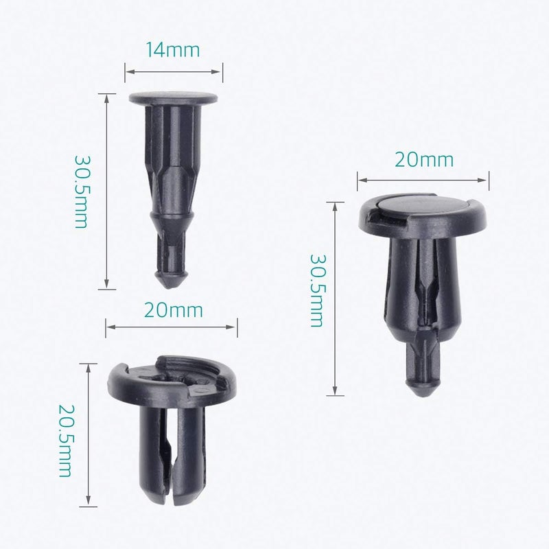 Lantee Car Clips for Honda - 50 Pieces 10mm Hole Plastic Push Rivet Clips - Image 3