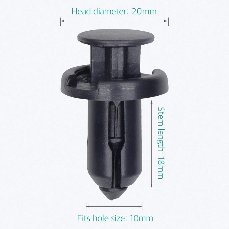 Lantee Car Clips for Honda - 50 Pieces 10mm Hole Plastic Push Rivet Clips - Image 2