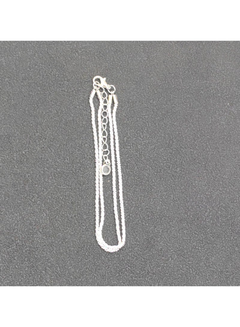 خلخال نسائي، رائع متعدد الطبقات مقاوم للماء، قابل للتعديل، شخصي وعصري، متعدد الاستخدامات، فضي - Image 2