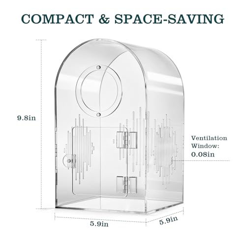 IKILEOGY Acrylic Jumping Spider Enclosure, Clear Spider Enclosure Kit with Ventilation, Pre-Assembled Habitat for Jumping Spiders, Tarantula, Mantis, Insects - Image 2