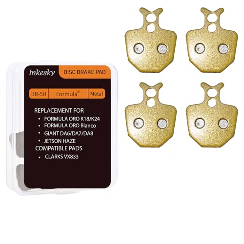 Inkesky Disc Brake Pads Metal Compatible with Jetson Haze Electric Bike Formula ORO K18 K24Bianco Giant DA6 DA7 DA8Clarks VX8332 Pairs - Image 1