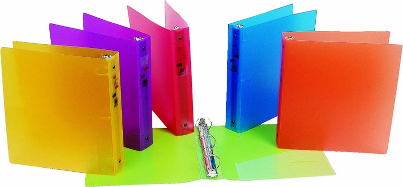Filexec 3 Ring Binder, 1.5 Inch Capacity, Frosted, Letter Size, 6 Count (Pack of 1) Blueberry, Strawberry, Grape, Lemon, Lime, Tangerine (50160-6493) - Image 1