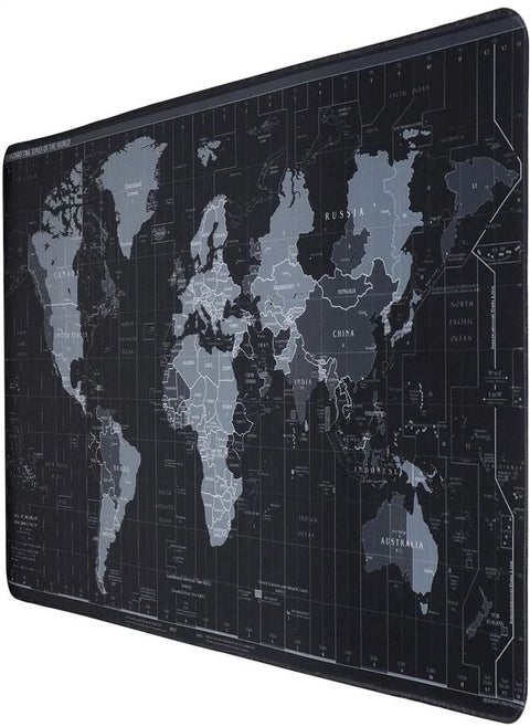 World Map Design PC Mouse And Keyboard Rubber Pad With Stitched Edges 80x30CM Works Great with all Mouse Sensor