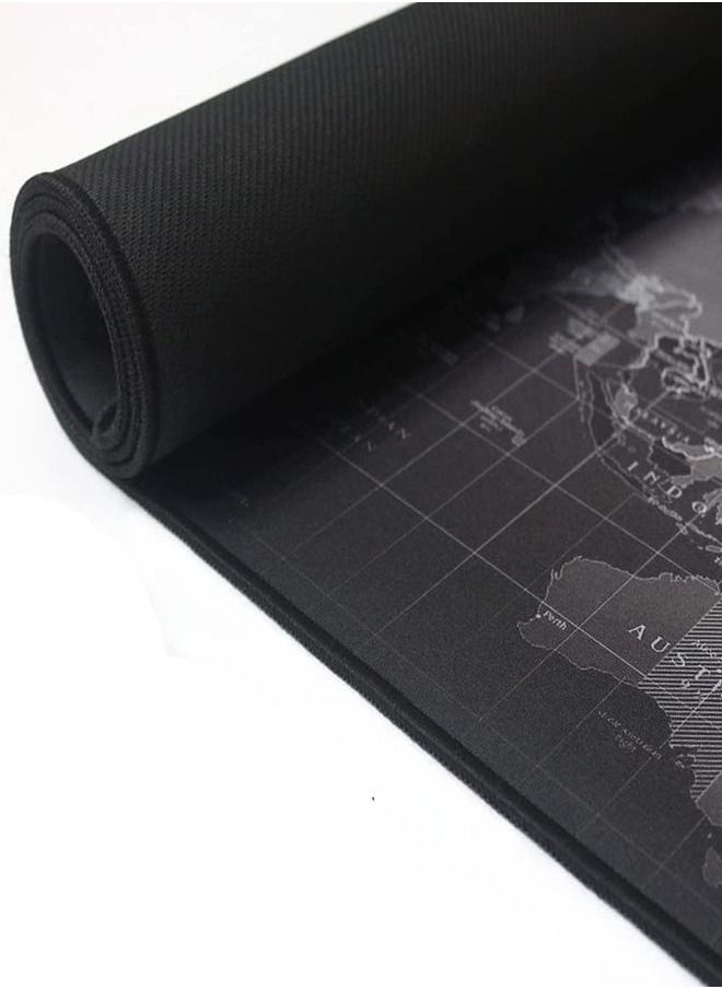 World Map Design PC Mouse And Keyboard Rubber Pad With Stitched Edges 80x30CM Works Great with all Mouse Sensor