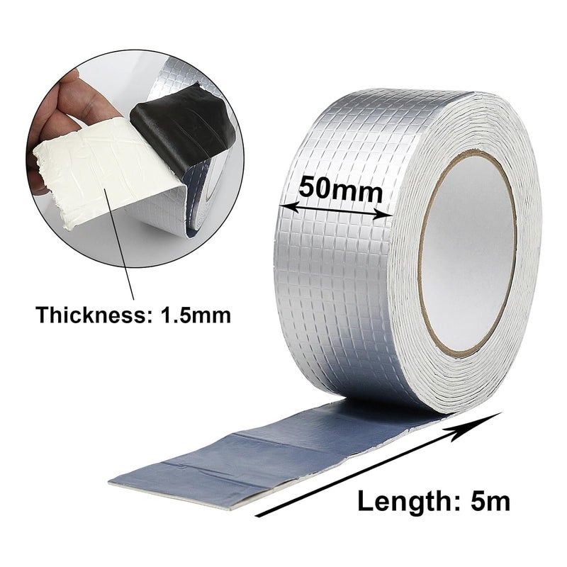 Kmils Waterproof Tape for Roof Leakage | Strong Sealant Repair Tape for Roof Cracks, Gaps & Leaks | Heavy Duty, Weatherproof, UV Resistant Adhesive Tape for Outdoor Repairs (5CM*5M) - Image 2