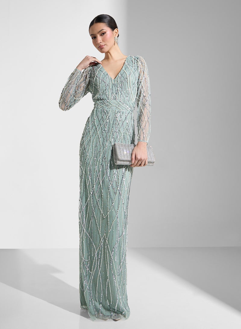 Namshi x Beaded Evening Dress - Image 5