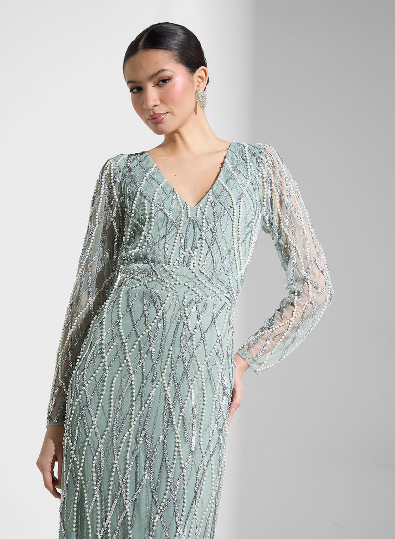 Namshi x Beaded Evening Dress - Image 3