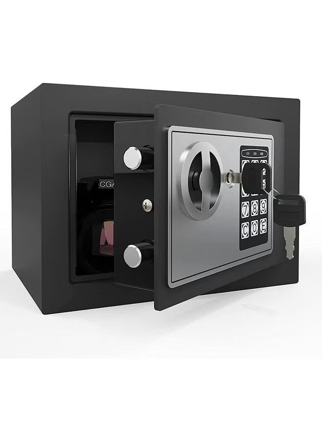 Generic Security Safe - Digital Safe Electronic Steel Lock Box with Keypad to Protect Money, Jewelry, Passports for Home, Business or Travel Black  - Image 1