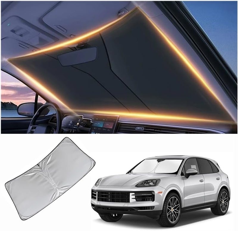 LZYYQX Windshield Sun Shade for Porsche Cayenne (2010-2025) - Front Window Shades Cover - Image 1
