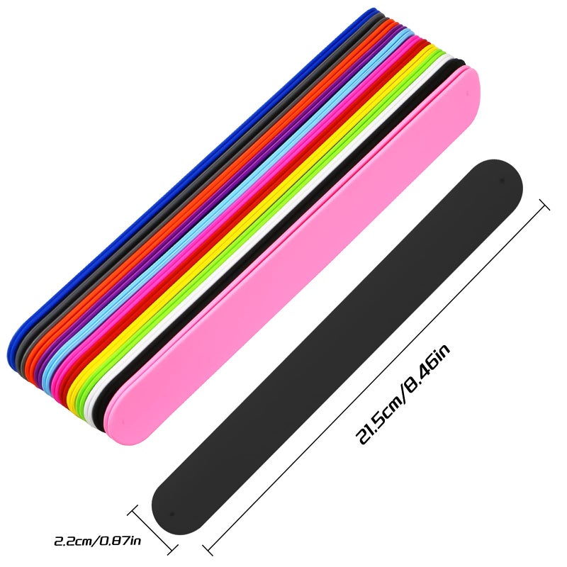 Bercoor 24 Pcs Rainbow Silicone Slap Bracelets, 12 Colors Slap Bracelet Wristbands Soft and Safe for Party Decorations Favors - Image 2