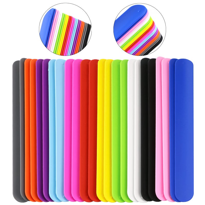 Bercoor 24 Pcs Rainbow Silicone Slap Bracelets, 12 Colors Slap Bracelet Wristbands Soft and Safe for Party Decorations Favors - Image 3