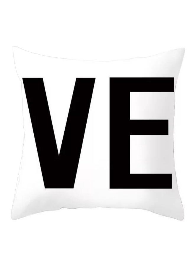 NIBEMINENT Decorative Printed Cushion Cover White/Black 45x45cm