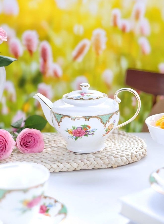 Aynsley إبريق شاي من الخزف الصيني الفاخر من آينسلي، طقم من فنجانين وصحنين من ويلتون - Image 3