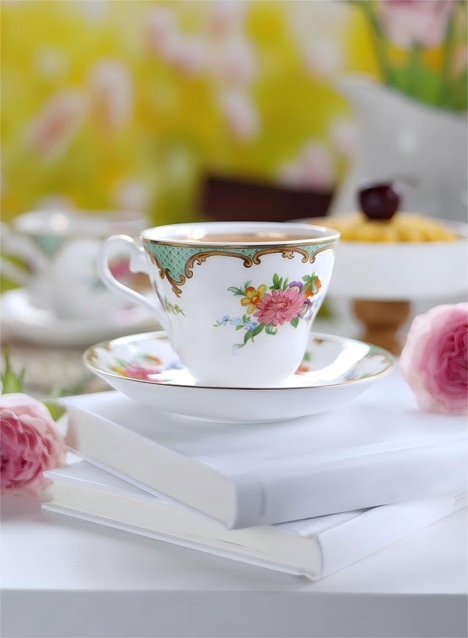 Aynsley إبريق شاي من الخزف الصيني الفاخر من آينسلي، طقم من فنجانين وصحنين من ويلتون - Image 4