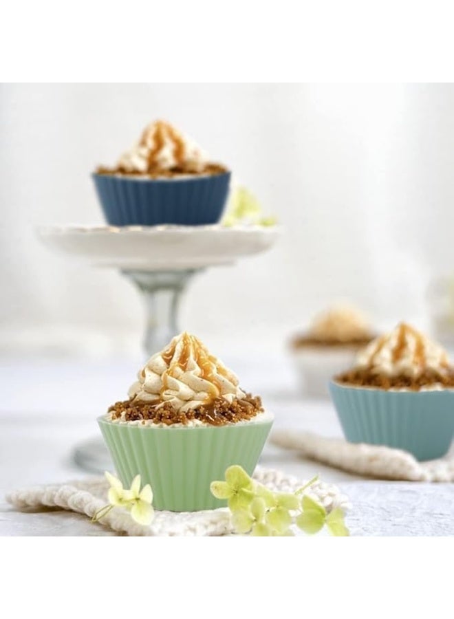 Spaceshoop 6 Pieces Colorful Cupcake Molds Silicone Cupcake Baking Molds - Non-Stick Baking Molds for Muffin, Chocolate, Desserts - Reusable - Image 5