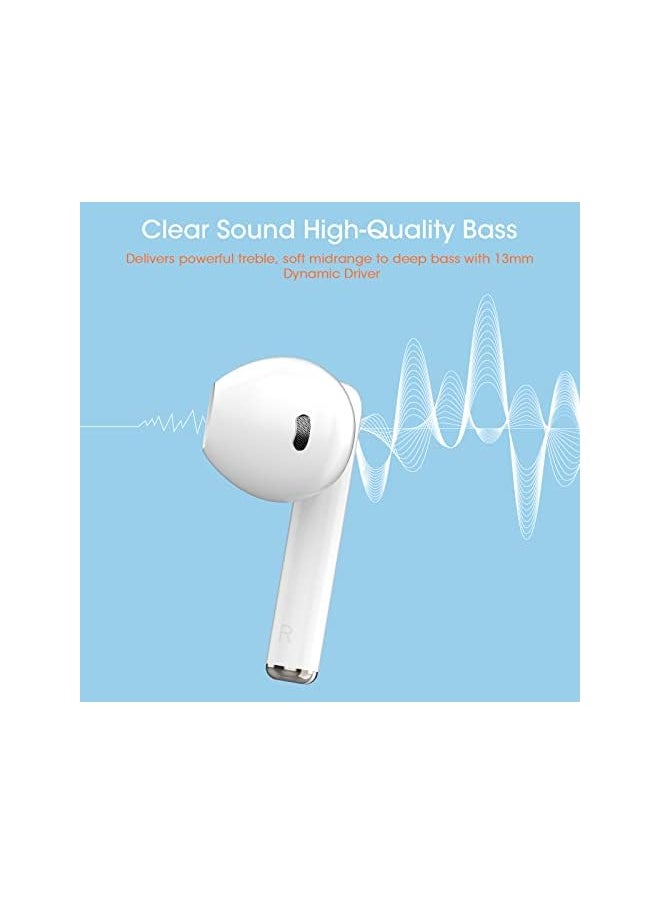Blackview - Bluetooth Earphones Airbuds6, Wireless Earbuds Headphones in-Ear, Bluetooth 5.3, Ultra-Light and Ergonomic Wireless Earphones, Touch Control, IPX7 Waterproof Sport Wireless Headphones-White - Image 1