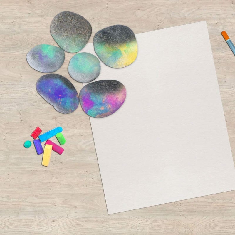 comfrt 8PCS Painting Rocks Childrens Drawing Painted Rocks Stones Cartoon Creative Stones Hand-Painted DIY Polishing Pebbles - 1-3cm (Mixed Color) - Image 4
