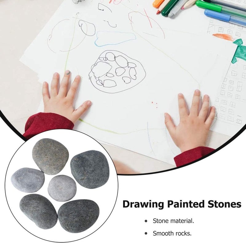 comfrt 8PCS Painting Rocks Childrens Drawing Painted Rocks Stones Cartoon Creative Stones Hand-Painted DIY Polishing Pebbles - 1-3cm (Mixed Color) - Image 3