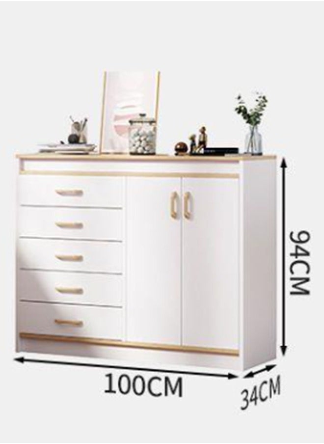 Buffet Cabinet with Storage, Modern Sideboard Buffet with Doors,Storage Cabinet with 5 Drawers and Adjustable Shelf for Entryway Storage, Home Office Furniture