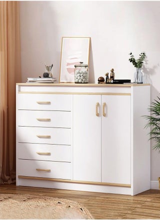 Buffet Cabinet with Storage, Modern Sideboard Buffet with Doors,Storage Cabinet with 5 Drawers and Adjustable Shelf for Entryway Storage, Home Office Furniture - pzsku/Z4758396AD6E98317A1DCZ/45/_/1728455296/2736ca64-ceb3-4c55-a069-8c8a55861555