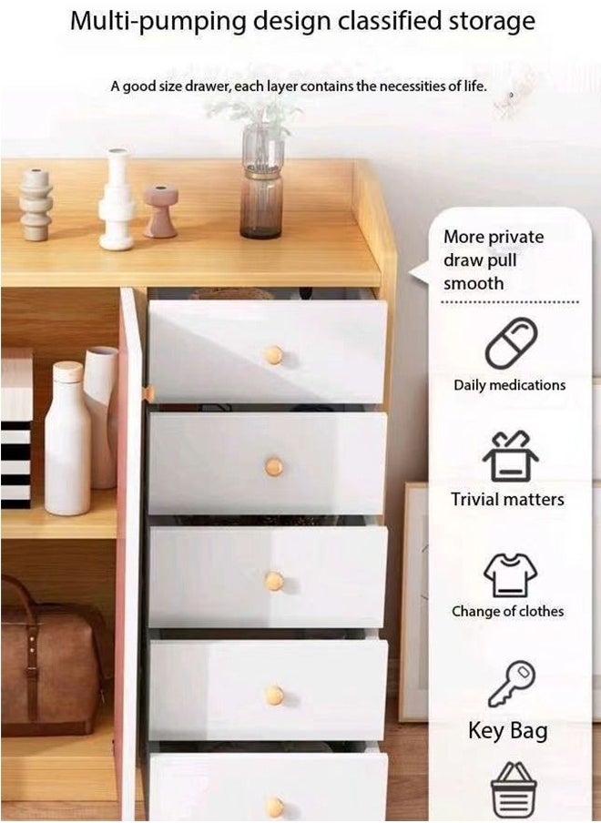 Buffet Cabinet with Storage, Modern Sideboard Buffet with Doors,Storage Cabinet with 5 Drawers and Adjustable Shelf for Entryway Storage, Home Office Furniture