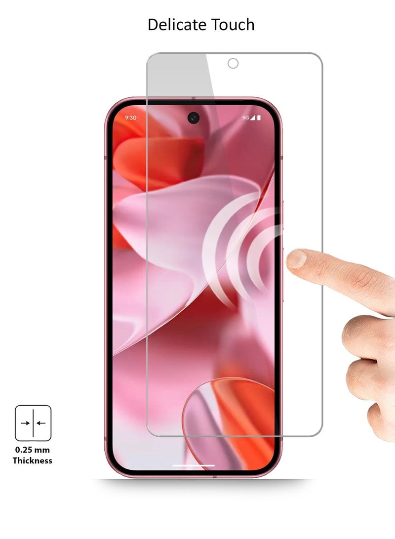 Techie 2 Pack HD Tempered Glass Screen Protector for Google Pixel 9 5G - Anti Reflection Anti Bubbles 9H Hardness 0.33 mm Rounded Edges Easy Installation  - Image 4