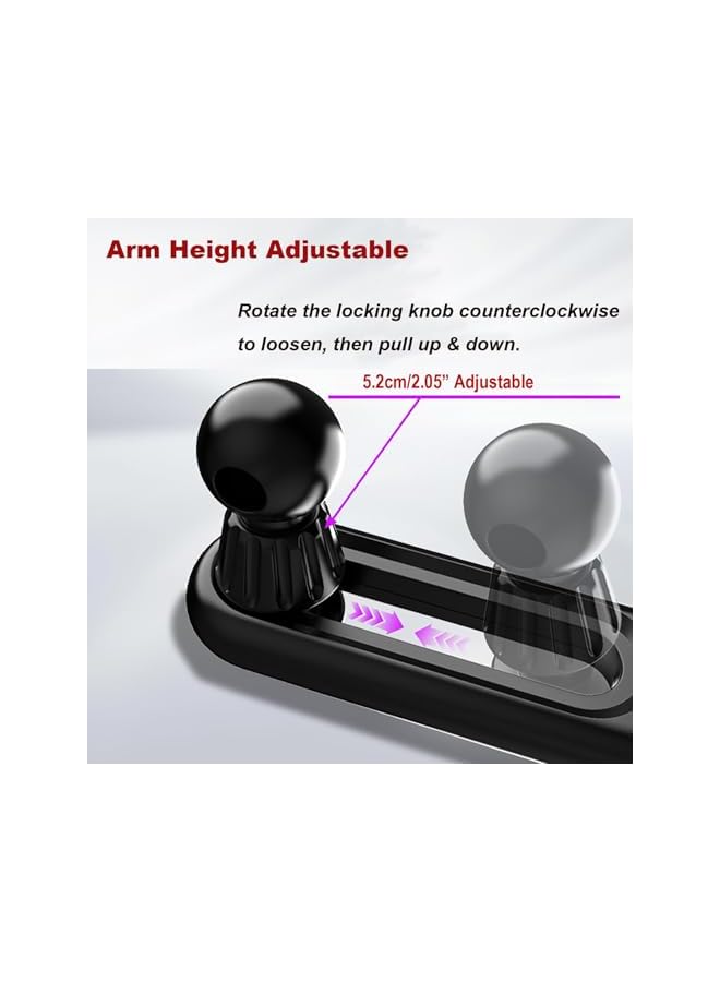 S-TOP 2 Pack Car Magnetic Phone Holder, Extension Arm Adapter with 17mm Ball Head Joint Socket, for MagSafe Car Mount Charger, Magnetic Car Mount Phone Stand - Image 4