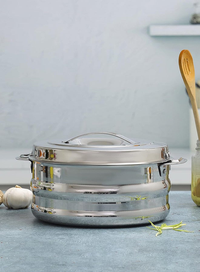 REEM Stainless Steel food Container With Twist-Lock Lid 3500ML Silver - Image 1