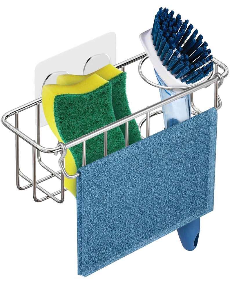KESOL RustProof Sponge Holder Caddy for Kitchen  Stainless Steel Organizer  Brush Holder  304 Accessories  Suction Cup + Adhesive - Image 1