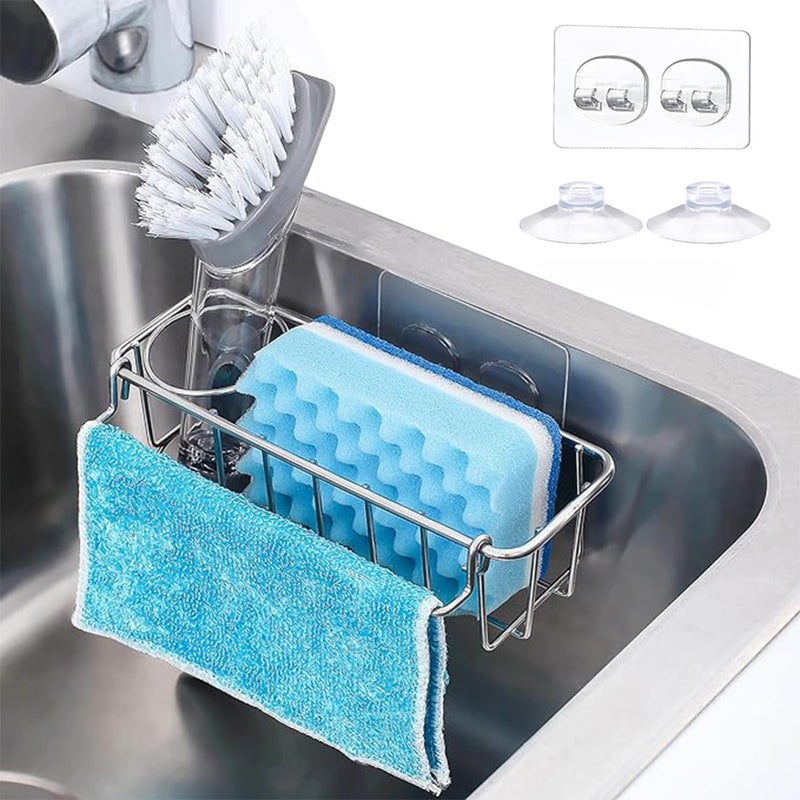 KESOL RustProof Sponge Holder Caddy for Kitchen  Stainless Steel Organizer  Brush Holder  304 Accessories  Suction Cup + Adhesive - Image 2