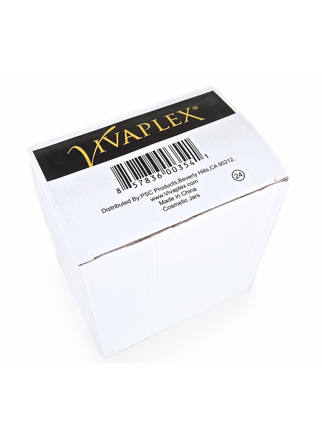 Vivaplex, 24, White, 2 oz Cosmetic Jars, with Liners and Dome Lids - Image 2
