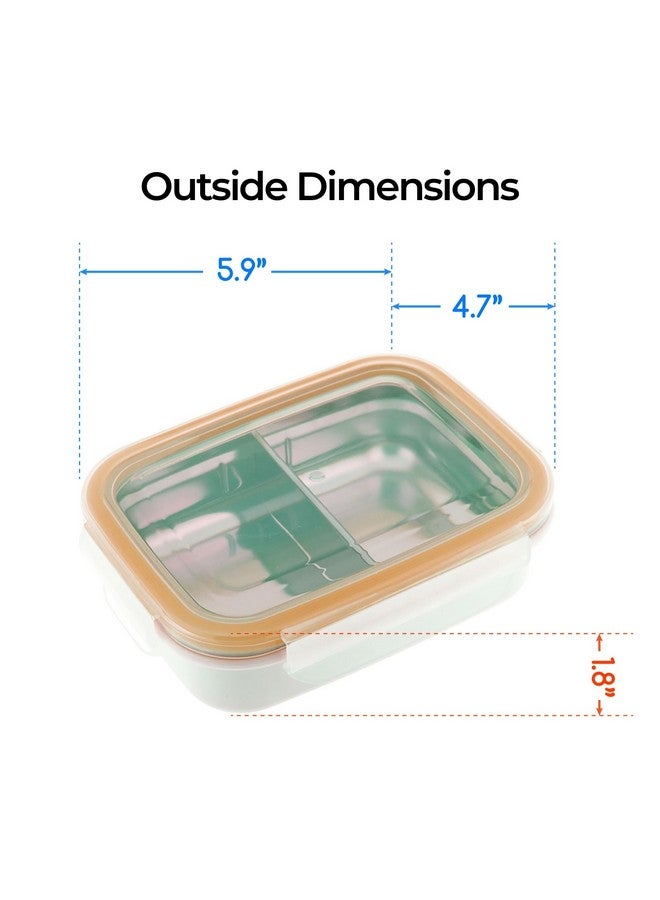 Innobaby Keepin' Fresh Stainless Steel Divided Bento Snack Box with Lid for Kids and Toddlers BPA Free, 11 oz., Orange - Image 5