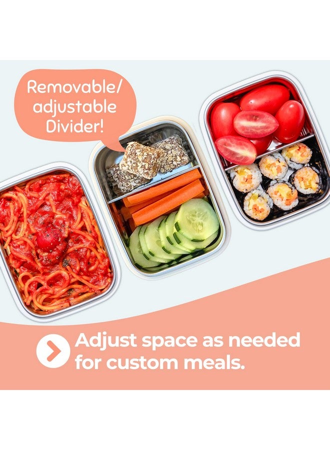Innobaby Keepin' Fresh Stainless Steel Divided Bento Snack Box with Lid for Kids and Toddlers BPA Free, 11 oz., Orange - Image 3