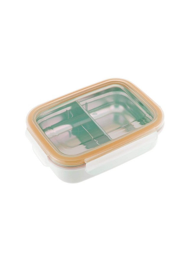 Innobaby Keepin' Fresh Stainless Steel Divided Bento Snack Box with Lid for Kids and Toddlers BPA Free, 11 oz., Orange - Image 1