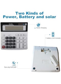 Generic Desk Calculator , 12 Digit Extra Large LCD Display , Touch Comfortable with Big ons , Two Way Power Battery and Solar Calculators Desktop , Standard Function for Office , Home , School  - Image 2