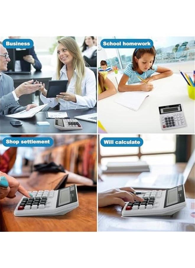 Generic - Desk Calculator , 12 Digit Extra Large LCD Display , Touch Comfortable with Big ons , Two Way Power Battery and Solar Calculators Desktop , Standard Function for Office , Home , School - Image 1