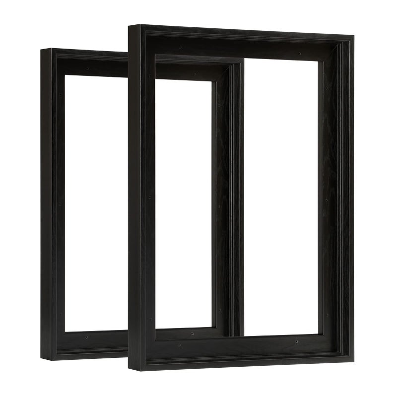 FOLKOR Floating Frame for 8x10 Inch Canvas Painting with 0.6-0.8"" Deep  2 Pack Canvas Floater Frame Living Room Decor  Wall Art frame for Prints Oil Painting Diamond Bedroom Decorations (Black) - Image 1